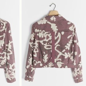 NWT Anthropologie Printed Trucker Jacket- L